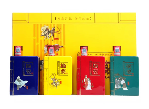 廊坊摘要酒回收摘要四大名著礼盒装53度200ml*4瓶贵州金沙回沙酒