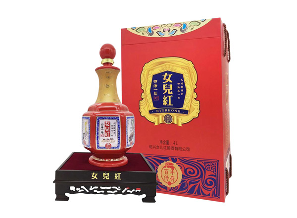 廊坊女儿红黄酒回收女儿红百年传奇四海一坛三十年4L礼盒装绍兴花雕酒